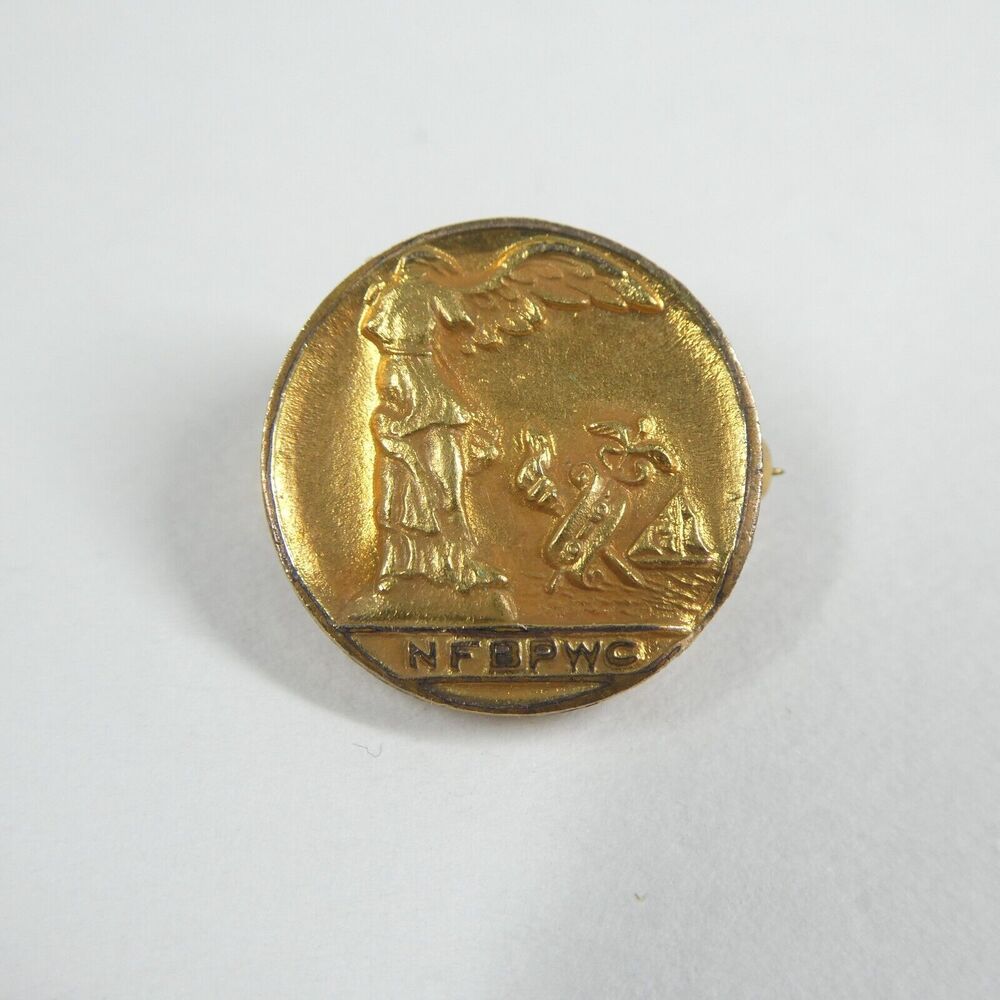 NFBPWC Lapel Pin National Federation of Women’s Clubs Vintage Gold Filled